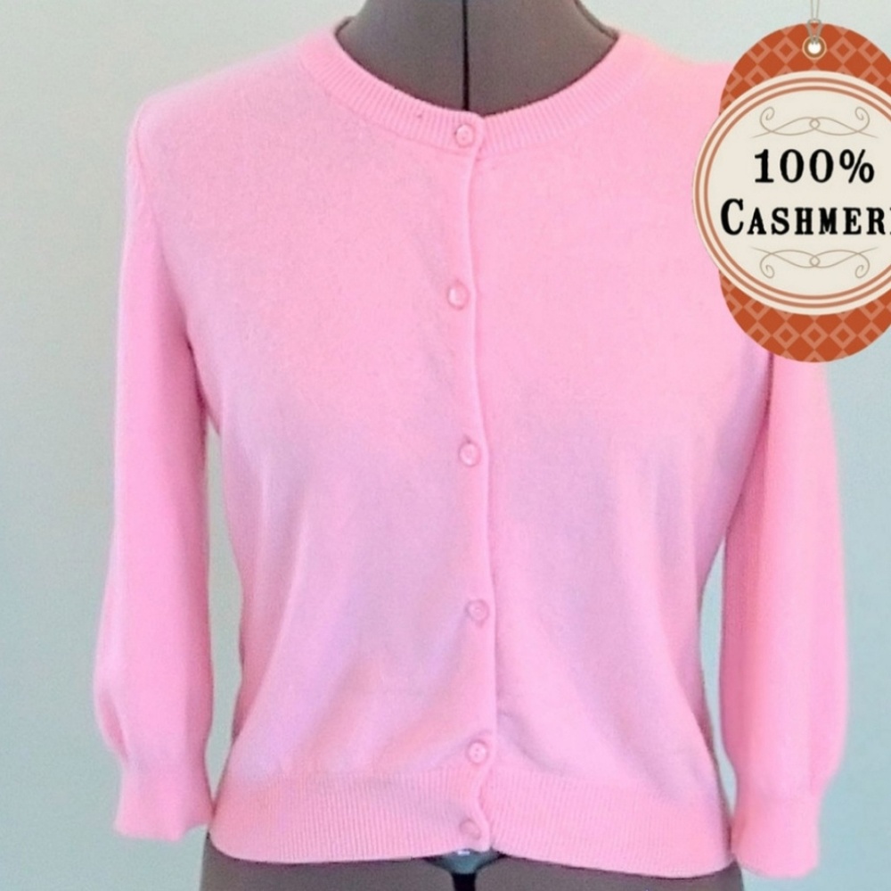 100% cashmere M  Moda pink cardigan